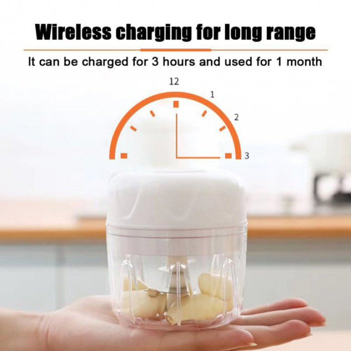 Кухонний електричний подрібнювач Release hands one click garlic харчової міні чоппер чеснок. Колір: білий