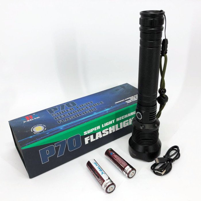 Потужний ліхтарик акумуляторний тактичний X-Balog BL-X92-P70 із зарядкою від USB, тактичний ліхтар