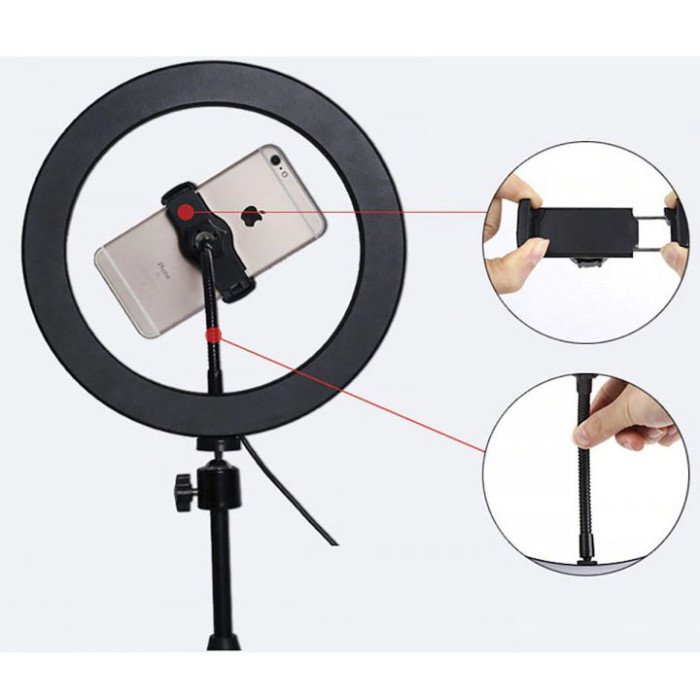 Кільцева лампа 30 см, лампа для тик струму tiktok, селфі лампа з тримачем для телефону