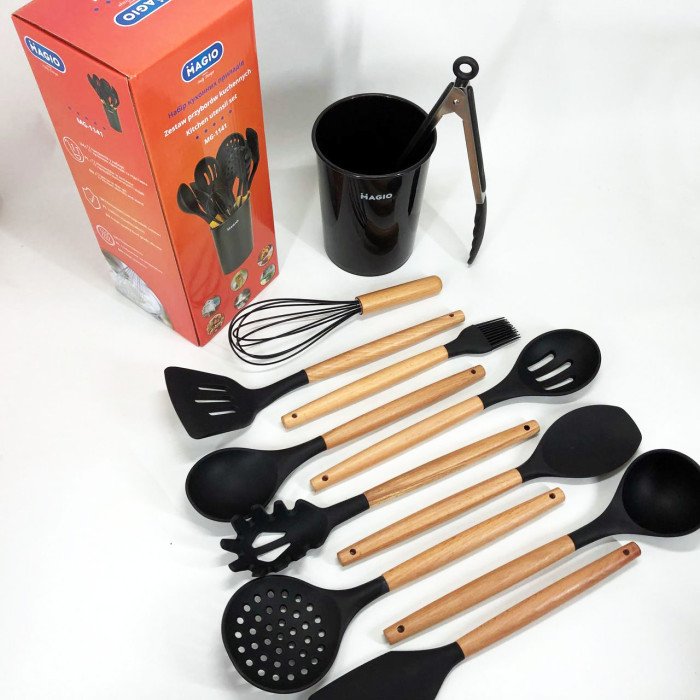 Набір кухонний із 11 силіконових предметів Magio MG-1141, Набір приладдя для кухні із силікону