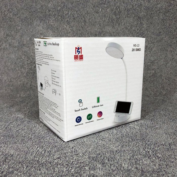 Настільна акумуляторна лампа MS-13, настільна лампа для навчання, Usb лампа сенсорна. Колір: білий