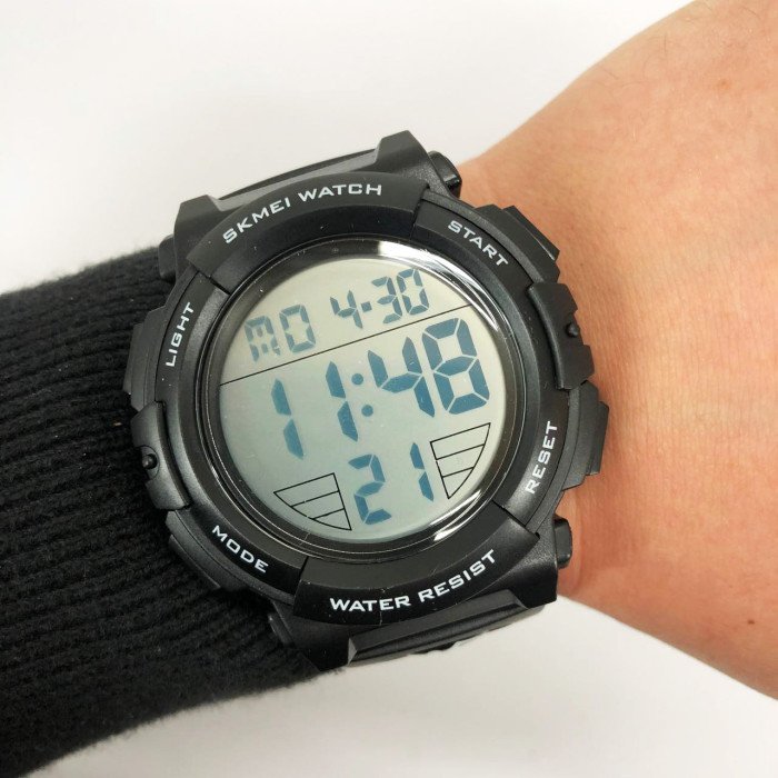 Годинник наручний чоловічий SKMEI 1258BK, брендовий чоловічий годинник, водостійкий тактичний годинник. Колір: чорний