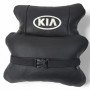 Автодушки 2 шт на підголовник Kia / Кіа, натуральна шкіра, чорні, Підголовник для авто з комфортом