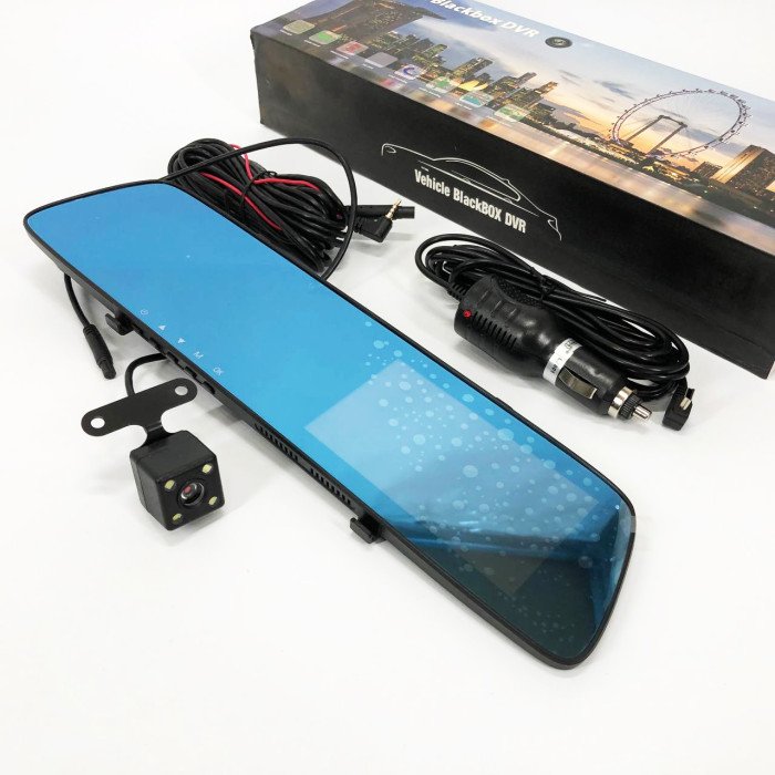 Автомобільний відеореєстратор-дзеркало L-9003 4,3" TOUCH SCREEN 2 камери 1080P Full HD