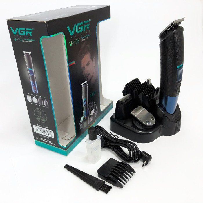 Машинка для стрижки волосся VGR V-108 тример машинка для стрижки 10 в 1, Професійна електробритва