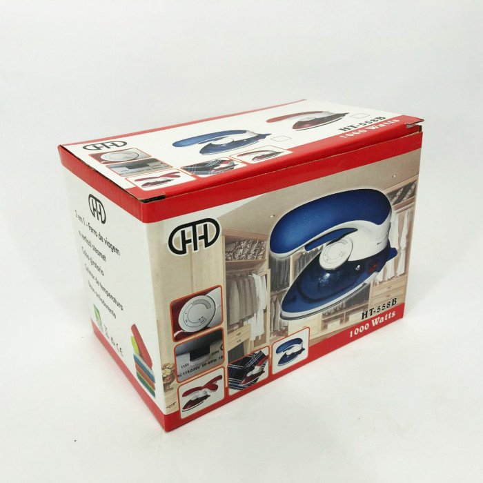 Відпарювач Mini Steam Iron HT-558B, Праска електрична парова, Парова праска для одягу. Колір: синій