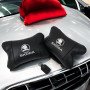 Автомобільні подушки 2 шт на підголівник Skoda / Шкода, з натуральної шкіри, стильний аксесуар для вашого авто