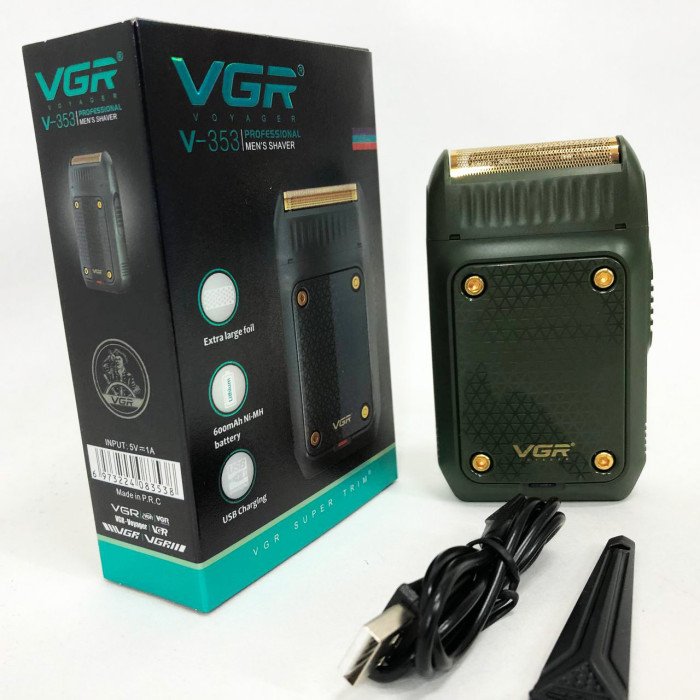 Електробритва портативна VGR V-353 професійна бритва шейвер для гоління триммер. Колір: зелений