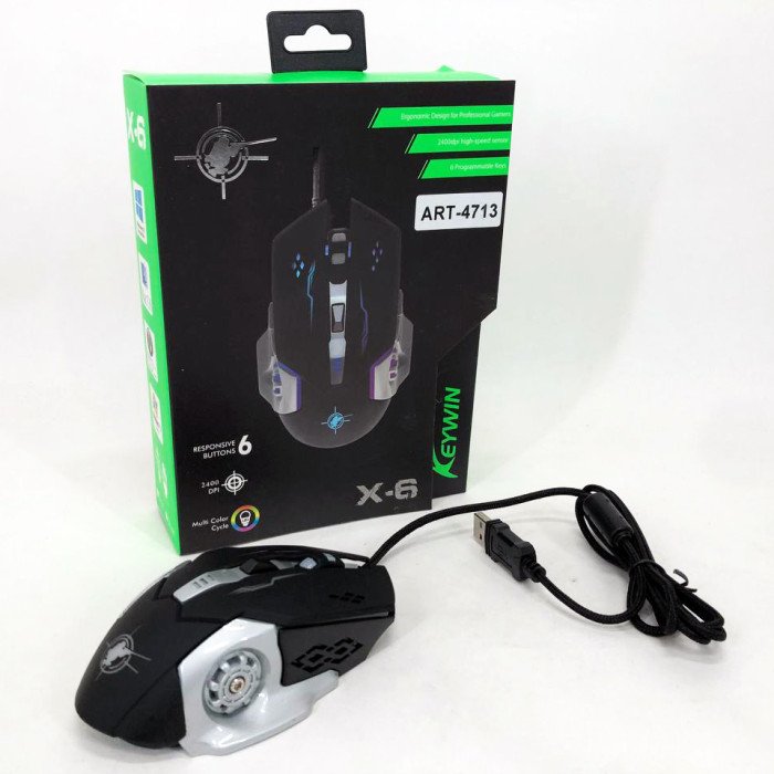 Ігрова мишка з підсвічуванням Gaming Mouse X6 / мишка для ноутбука / Дротова комп'ютерна миша
