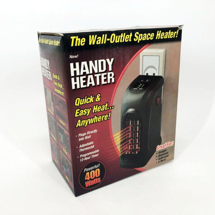 Портативний обігрівач Rovus Handy Heater Black 400 Вт, обігрівач дуйчик, побутовий тепловентилятор