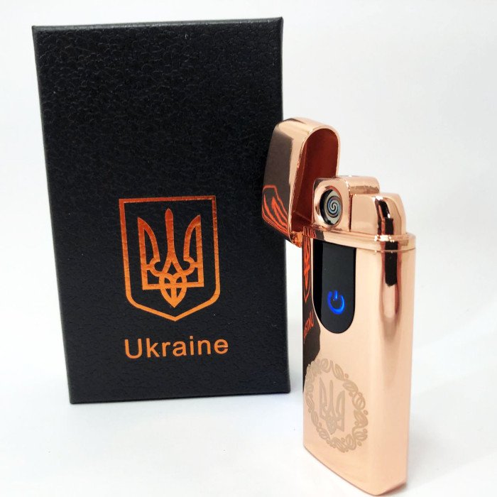 Електрична та газова запальничка Україна із USB-зарядкою HL-435, запальничка незвичайна. Колір: золотий