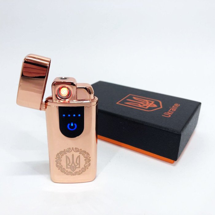 Електрична та газова запальничка Україна із USB-зарядкою HL-435, запальничка незвичайна. Колір: золотий