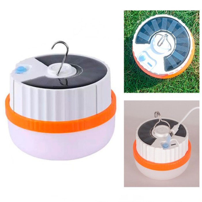 Світлодіодний ліхтар кемпінг на сонячній батареї T2-SMD, АКБ Li-Ion, ЗУ Тype-C