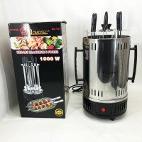 Шашличниця електрична Domotec MS-7781 на 6 шампурів 1000Вт вертикальна з нержавіючої сталі