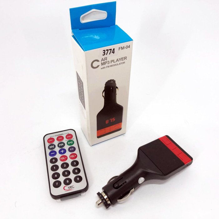 Автомобільний FM-модулятор трансмітер Fm-04, MP3 Player з пультом дистанційного керування