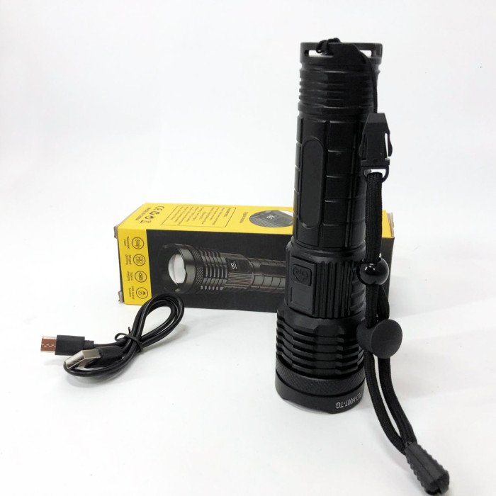 Ліхтарик PLD-H007 White Laser LED PM10-TG із вбудованим акумулятором PowerBank, Ліхтарик тактичний ручний