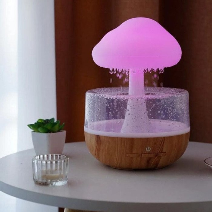 Нічник-зволожувач з ефектом дощу Cloud Rain Humidifier, Аромадіфузор зволожувач повітря для дому