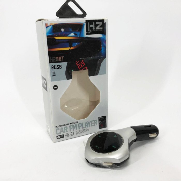 Трансмітер Автомобільний FM модулятор FM H29 BT, Модулятор для мобільних пристроїв в авто. Колір: сірий