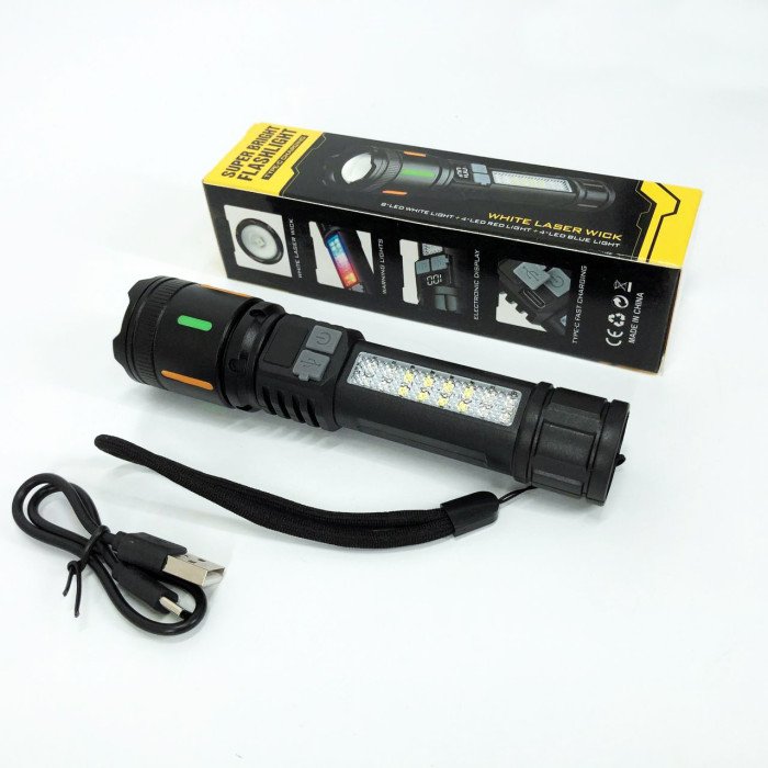 Ліхтар 530-2-TG+COB(white+red+blue)