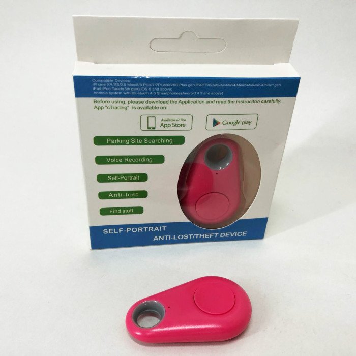 Трекер-брелок Anti Lost, Bluetooth брелок антипотеряшка, Брелок-трекер пошуковий. Колір: рожевий