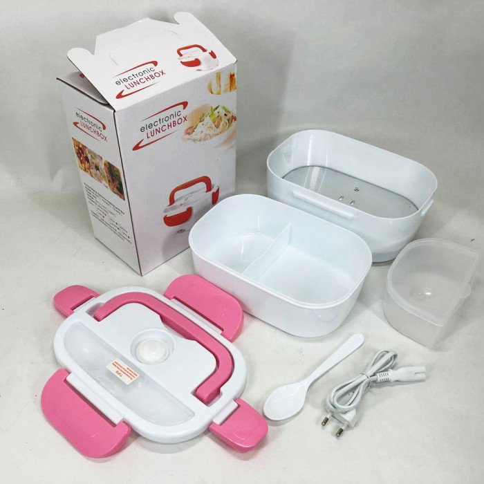 Ланч бокс електричний із підігрівом Lunch Heater 220 V Pro, ланч бокс від мережі. Колір: рожевий