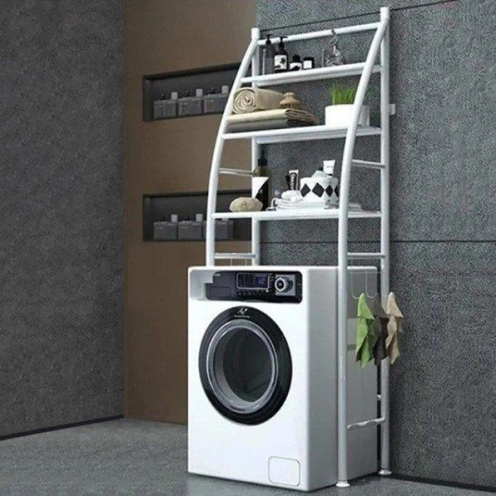 Полиця-стелаж підлоговий над пральною машиною, етажерка над пральною машиною