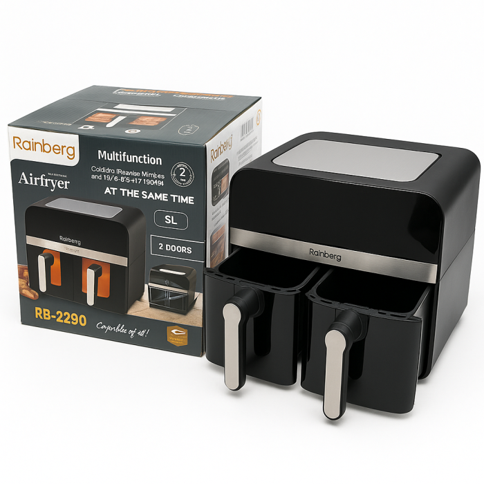 Аерогриль Rainberg RB-2290 4200 Вт 13 л, аерогриль на 2 контейнери, мультипічка, кухонна фритюрниця
