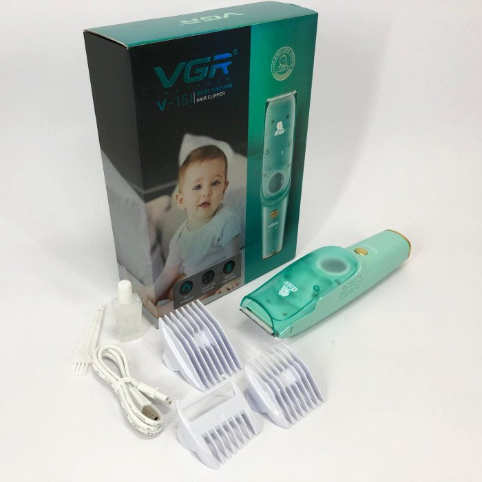 Машинка з витяжкою для стрижки дітей та немовлят VGR V-151 Baby зі змінними насадками