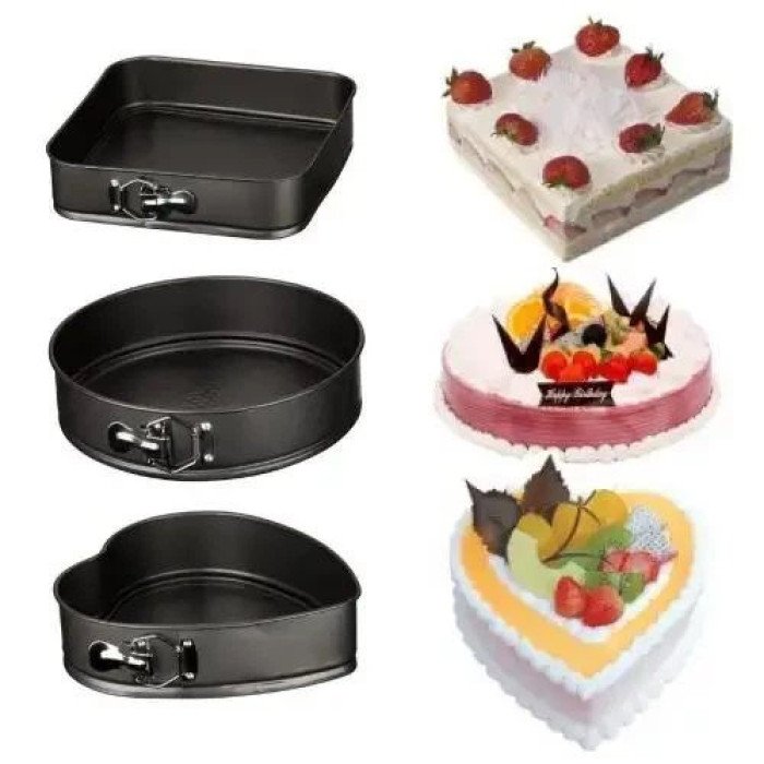 Форми для випікання UNIQUE UN-1703 3шт діаметр 24, 26, 28 см набір форм для тортів бісквітів кексів