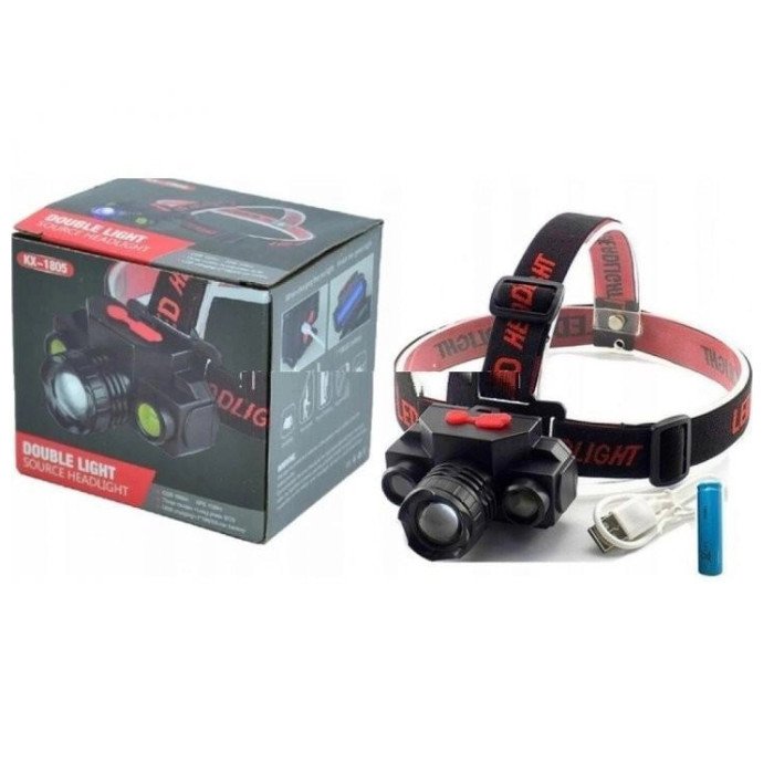 Ліхтар налобний Bailong BL-1805 COB XPE акумуляторний, ліхтар на голову для риболовлі, надійний налобний