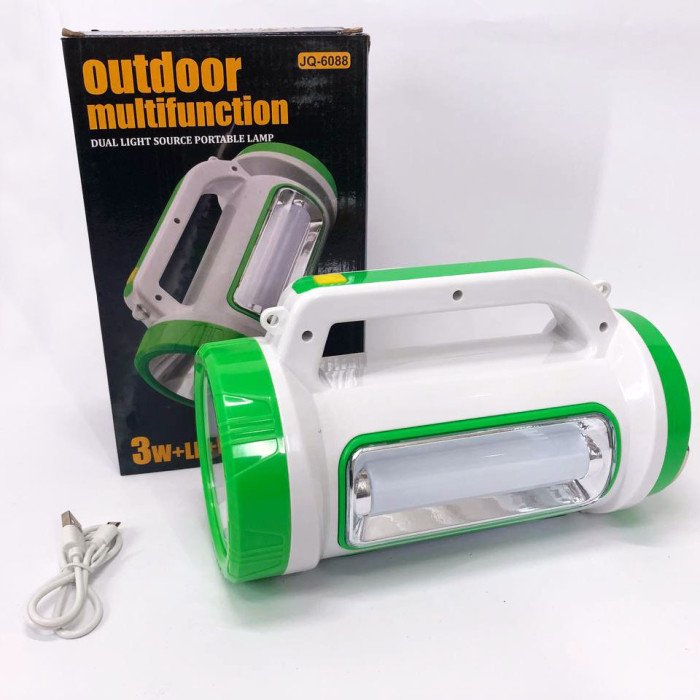 Ліхтар переносний кемпінг 6088-LED+COB з функцією PowerBank, кемпінговий світильник. Колір: зелений