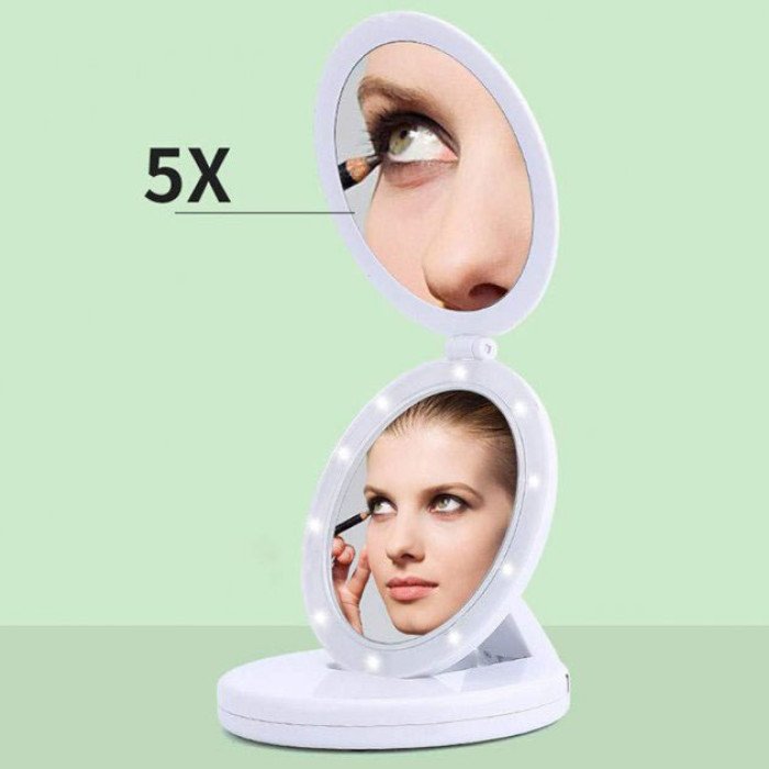 Дзеркало для макіяжу Large Mirror з LED-підсвічуванням, дзеркало для макіяжу, що світиться. Колір: білий