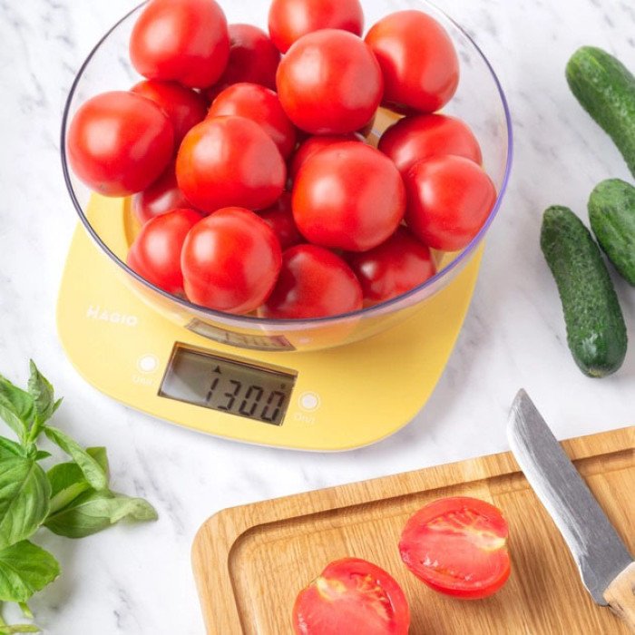 Ваги кухонні MAGIO MG-290, кухонні ваги зі знімною чашею, електронні ваги для продуктів. Колір: жовтий