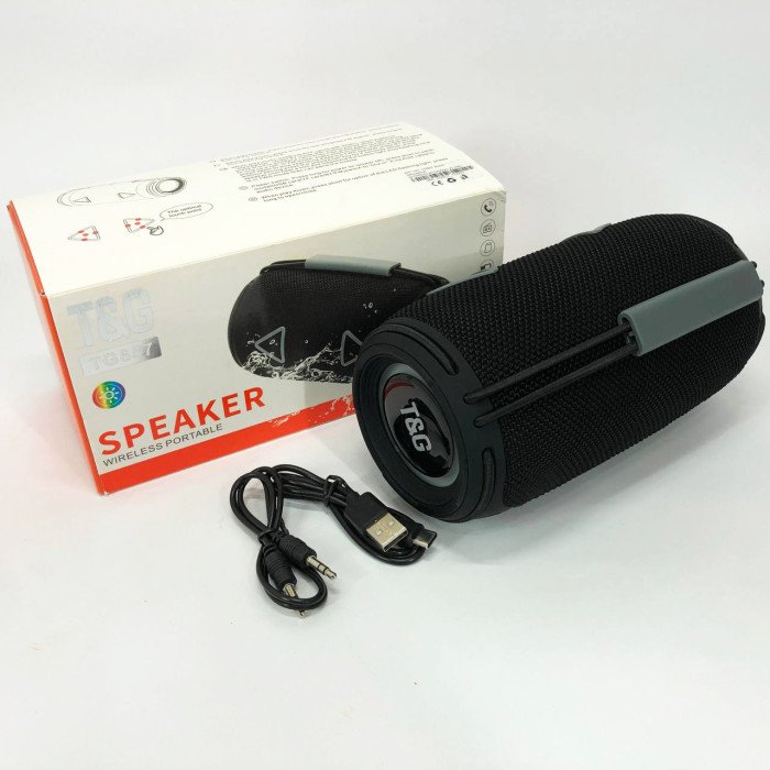 Bluetooth-колонка TG657 з RGB підсвічуванням 1500 mAh, Bluetooth колонка для гарної музики. Колір: чорний