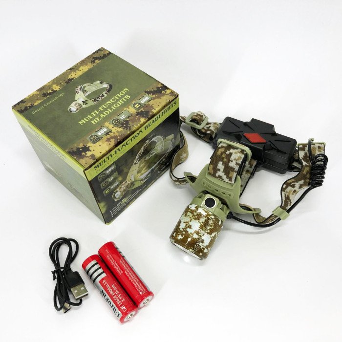 Ліхтар налобний акумуляторний CH-002M-T6, Ліхтарик на голову для роботи, Надійний налобний ліхтар