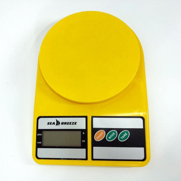 Ваги кухонні SeaBreeze SB-071, Електричні кухонні ваги, Точні кухонні ваги. Колір жовтий