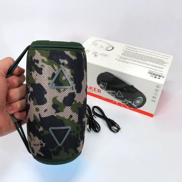 Bluetooth-колонка TG657 з RGB підсвічуванням 1500 mAh, Гучна блютуз колонка. Колір: камуфляж