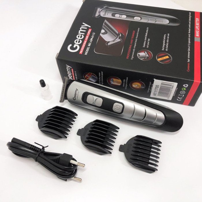 Машинка для стрижки волосся Gemei GM-6113 акумуляторна, Практична машинка для стрижки. Колір: чорний