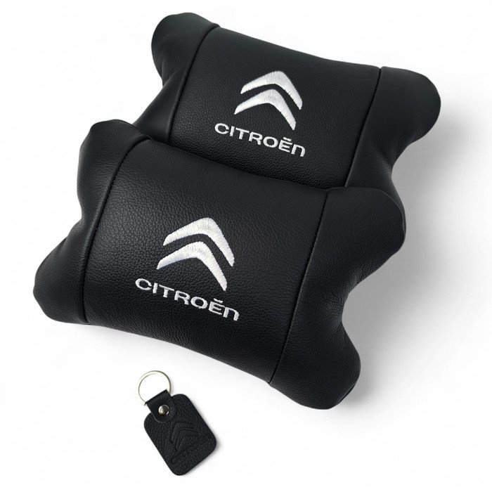 Набір шкіряних подушок Citroën з натуральної італійської шкіри + фірмовий брелок у подарунок
