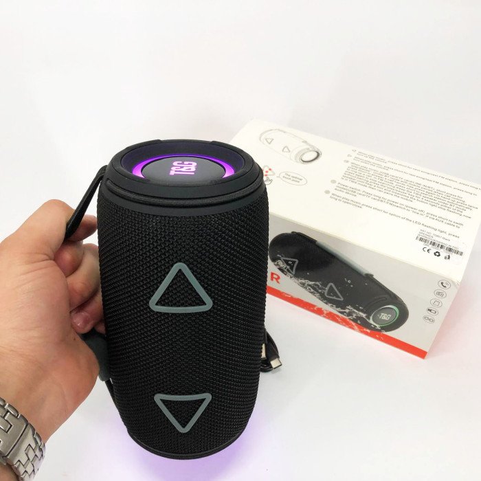 Bluetooth-колонка TG657 з RGB підсвічуванням 1500 mAh, Bluetooth колонка для гарної музики. Колір: чорний