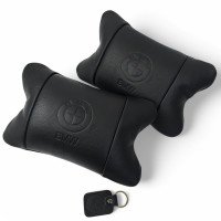 Преміальний набір автоподушок BMW із натуральної шкіри – подушки + брелок