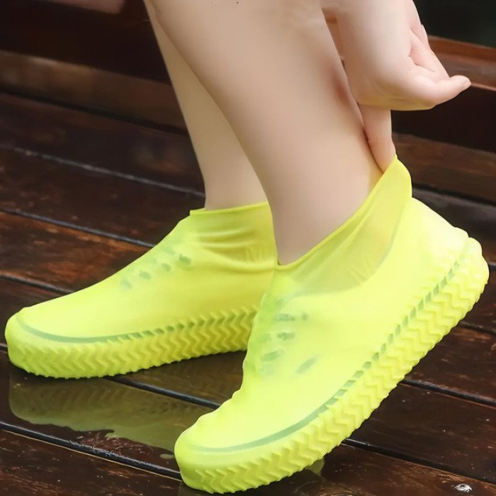 Багаторазові бахіли-чохли L (41-45 розмір) для взуття силіконові від води та бруду. Колір: жовтий