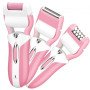 Епілятор депілятор жіночий електричний бездротовий + триммер + пемза 3 в 1 Gemei GM-3052