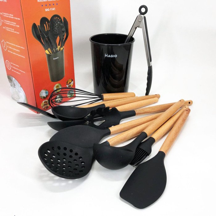 Набір кухонний із 11 силіконових предметів Magio MG-1141, Набір приладдя для кухні із силікону