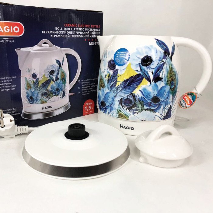 Електричний керамічний дисковий чайник MAGIO MG-973 електричний чайник, стильний чайник