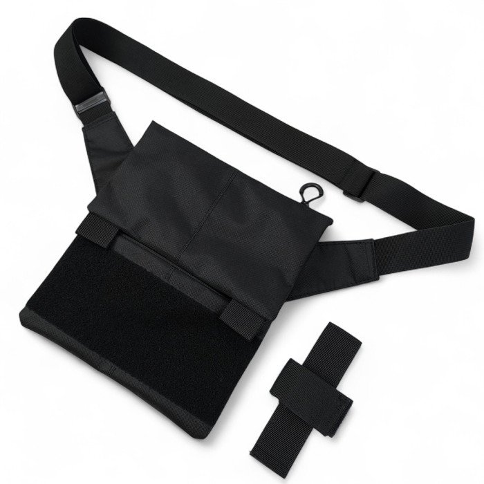 Сумка месенджер З КОБУРОЮ. Тактична сумка з тканини, 3 кишені, патч-панель, Cordura