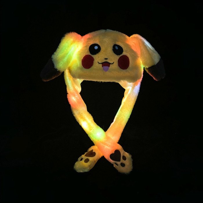 Карнавальна шапка з підсвічуванням: Пікачу з вухами, які піднімаються