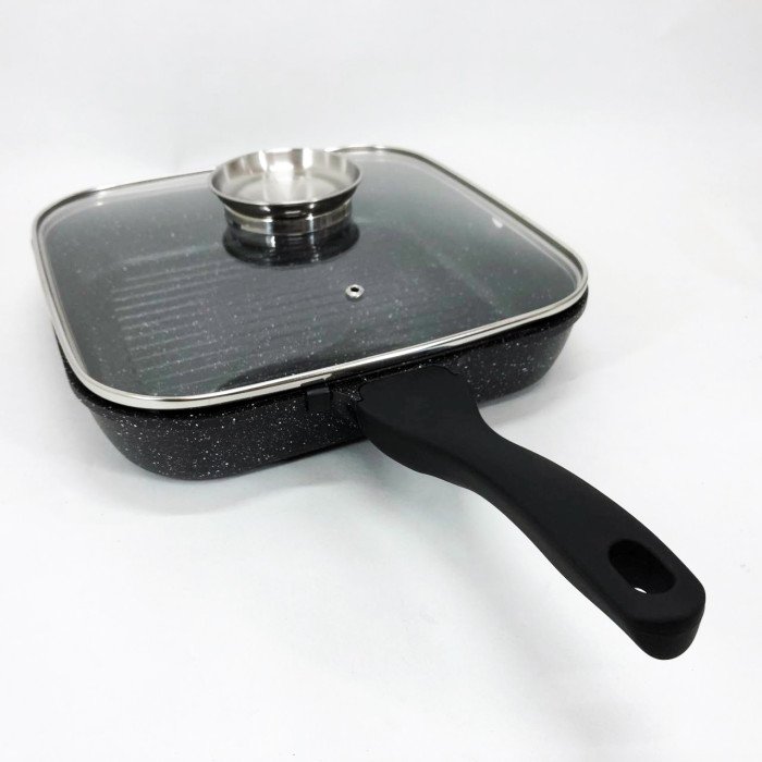 Сковорода гриль UNIQUE UN-4012 стильна 24см, Надійна сковорода з антипригарним покриттям