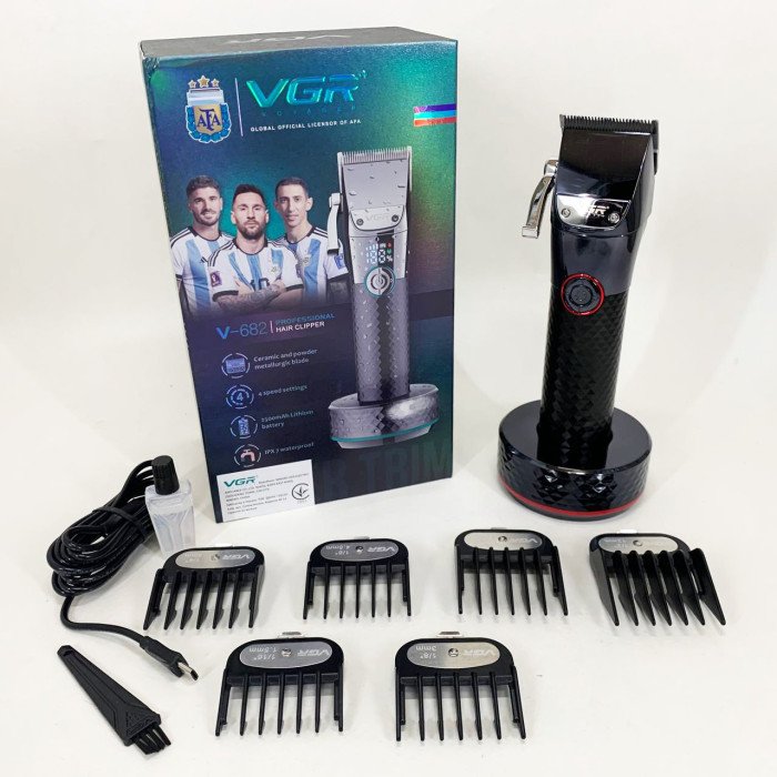 Професійна бездротова машинка для стрижки VGR V-682 RED тример для волосся