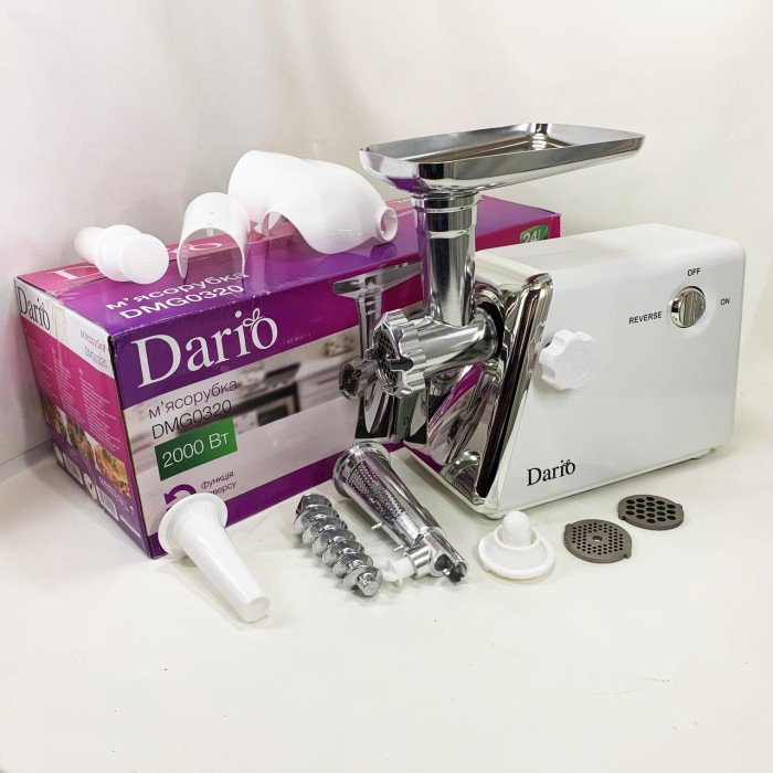 М'ясорубка електрична 2000 Вт Dario DMG0320. Колір: білий